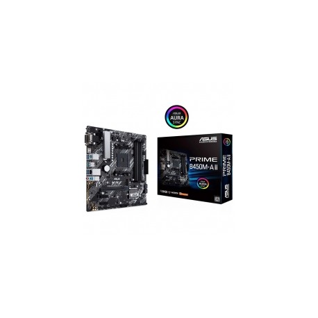 Tarjeta Madre Asus Prime B450M-A II, Micro ATX, AM4, DDR4 4400Mhz OC, M.2, Aura Sync