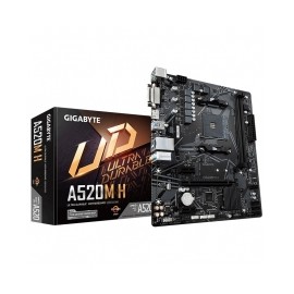 Tarjeta Madre Gigabyte A520M H, Micro ATX, AM4, DDR4 5000Mhz OC, M.2