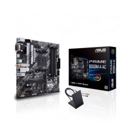 Tarjeta Madre Asus Prime B550M-A AC, Micro ATX, AM4, DDR4 4866Mhz OC, Dual M.2, Wi-Fi, Bluetooth 5.0, Aura Sync