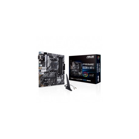 Tarjeta Madre Asus Prime B550M-A WiFi II, Micro ATX, AM4, DDR4 4866Mhz OC, x2 M.2, WiFi 6, Bluetooth 5.1, Aura Sync