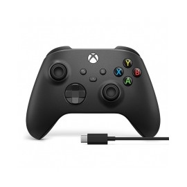 Control Inalámbrico Xbox Carbon Black + Cable USB-C | Xbox Series X|S | Xbox One | PC | Android | iOS