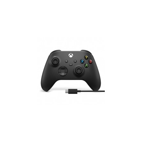 Control Inalámbrico Xbox Carbon Black + Cable USB-C | Xbox Series X|S | Xbox One | PC | Android | iOS