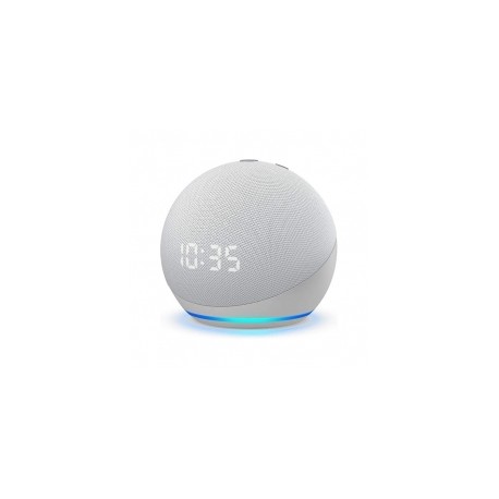 Amazon Echo Dot | Bocina Inteligente con reloj y Alexa | Blanca | 4Gen