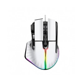Mouse GameFactor MOG602-WH | Blanco | Alámbrico | RGB | 19,000 DPI | PIXART 3370 | 8 Botones - MOG602-WH