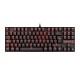 Teclado Mecanico Redragon Kumara K552 Single Color, TKL, Switches Redragon Blue ópticos, Español, K552-2-SP