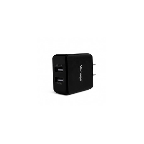Cargador Universal Vorago 2 Puertos USB 2.0 para pared - AU-106-V2-BK