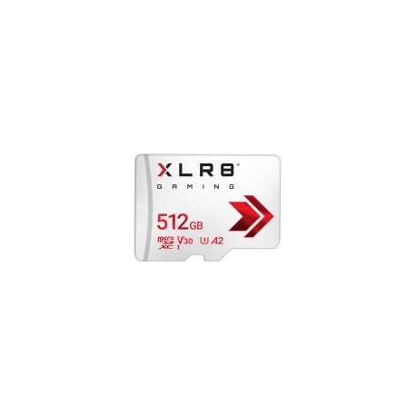 Memoria Micro SDXC PNY XLR8 512GB Clase 10, U3, V30, 100MB/s, 4K UHD, Full HD - P-SDU512V32100XLR-GE