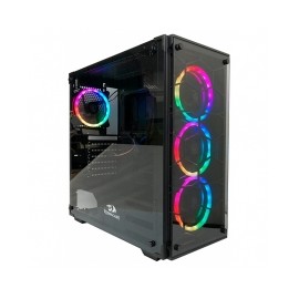 Gabinete Redragon Wheel Jack, Mid Tower, Incluye 3 ventiladores RGB, ATX / Micro-ATX / Mini-ITX , Cristal Templado , Filtro Ant