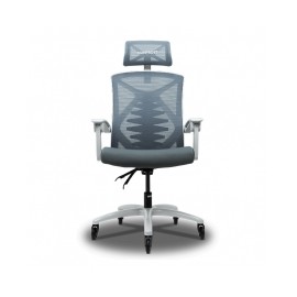 Silla Gamer Munfrost Nova Gris con Blanco | Reclinable | 180KG | Ruedas tipo patin - MFMSIL1W