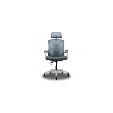 Silla Gamer Munfrost Nova Gris con Blanco | Reclinable | 180KG | Ruedas tipo patin - MFMSIL1W