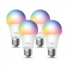 Bombilla Wi-Fi inteligente TP-Link Tapo L530E 4 Pack | Multicolor | Compatible con Hey Google y Alexa, - Focos