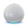 Amazon Echo Dot | Bocina Inteligente con reloj y Alexa | Blanca | 4Gen