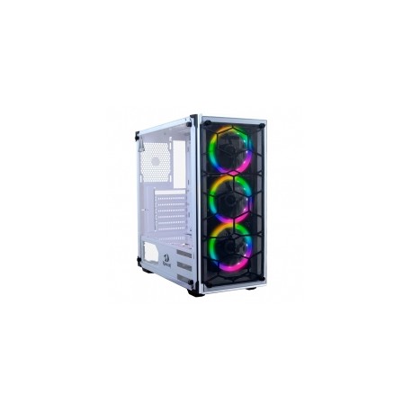 Gabinete Redragon Wheel Jack, Mid Tower, Incluye 3 ventiladores RGB, ATX / Micro-ATX / Mini-ITX , Cristal Templado , Filtro Ant — energía